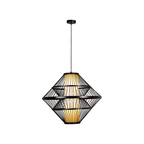 Pendelleuchte Pasquino mit Holzfurnierschirm Ø 60cm Schwarz (1)