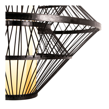 Pendelleuchte Pasquino mit Holzfurnierschirm Ø 60cm Schwarz (2)