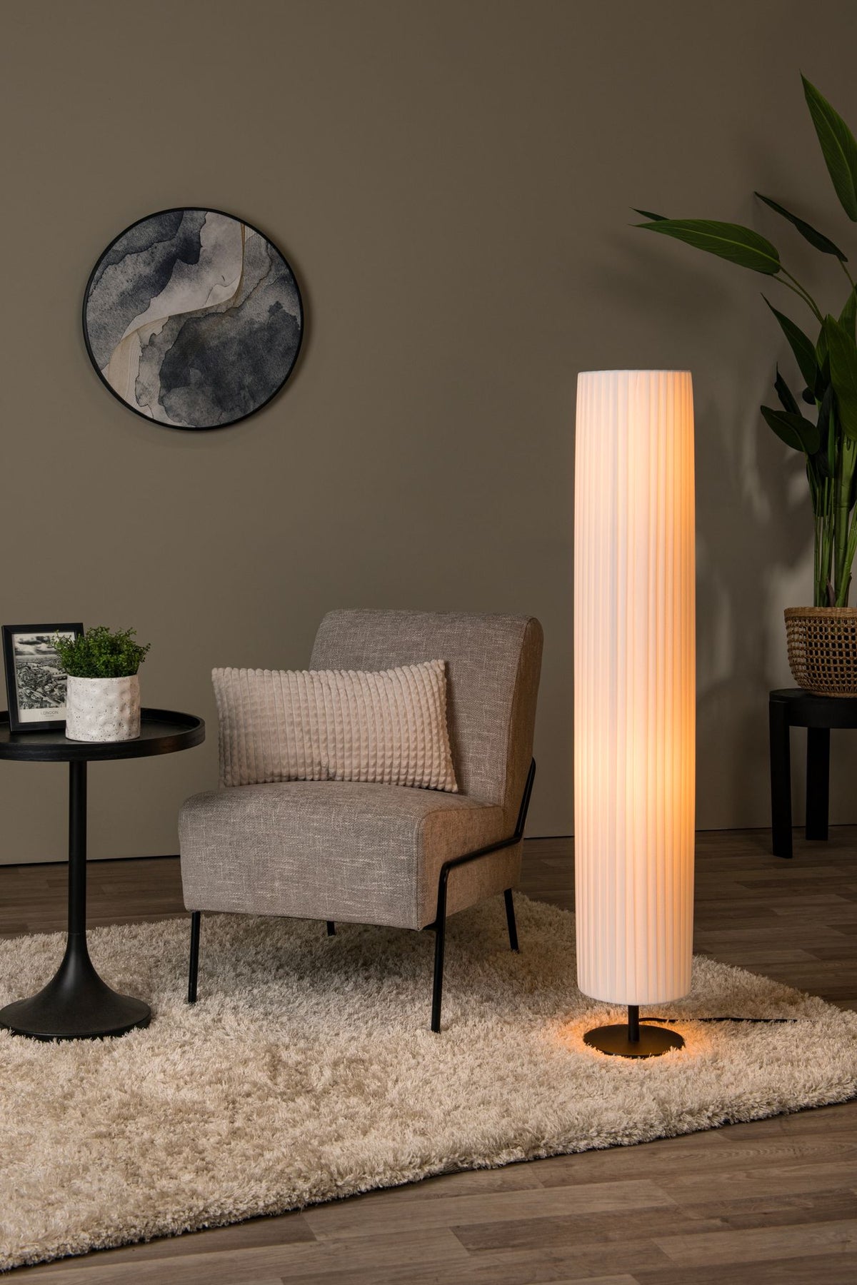 Floor lamp Fold 2-light with cable switch White 120cm (1)