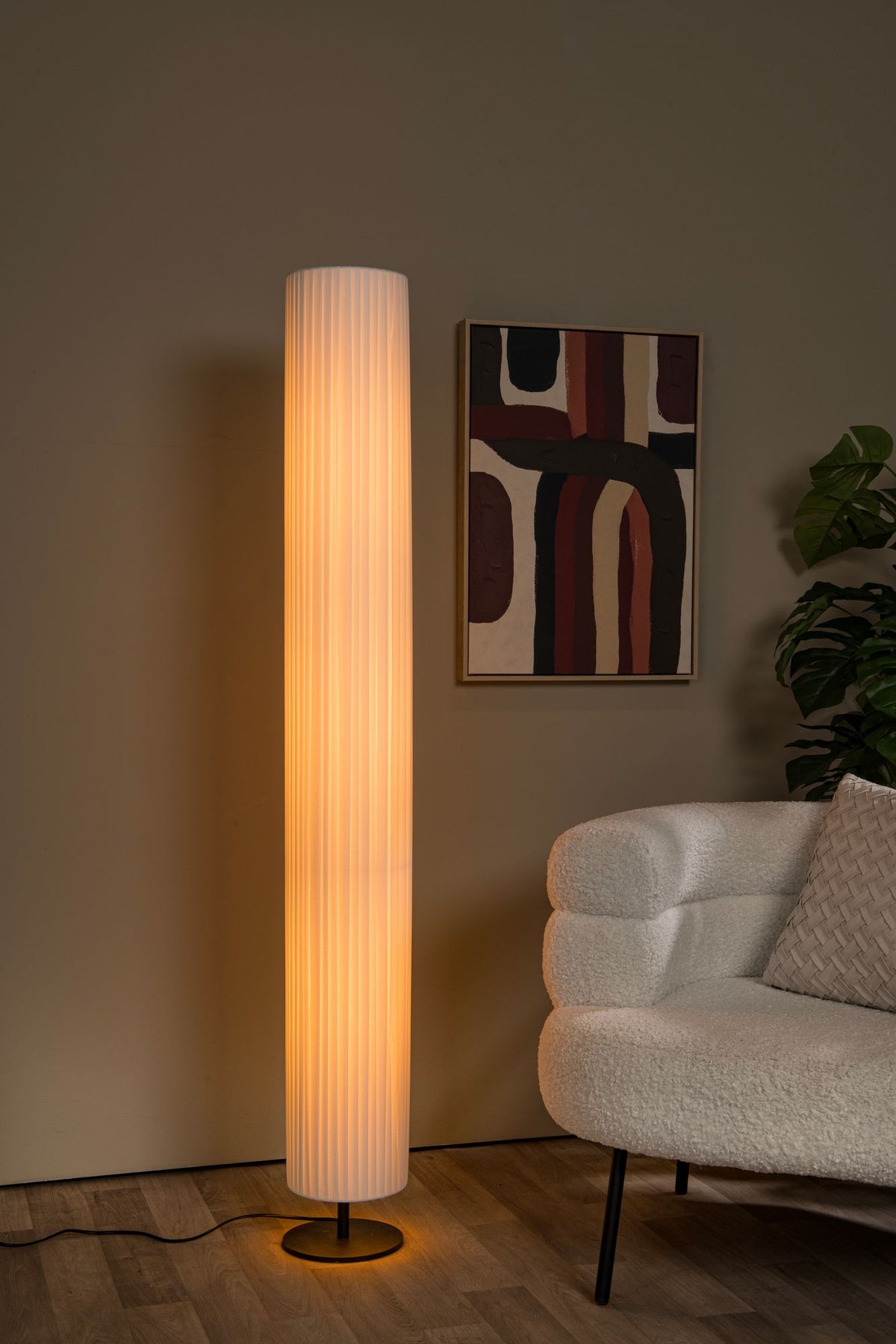 Lampa stojąca Fold 3-płomienna z abażurem tekstylnym (1)