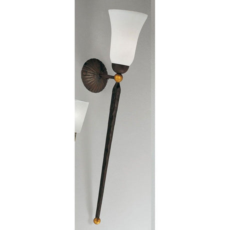 Antico Fackel Wandleuchte 73cm mit eleganter Halterung und schickem Lampenschirm.