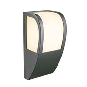Keras ELT Wandleuchte anthrazit E27 ESL max. 25W IP54, Außenwandleuchte aus Aluminium mit opaler PC Leuchtfläche