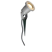 Nautilus Spike argenté GU10 avec câble de 1,5 m avec fiche, projecteur mobile pour l'extérieur