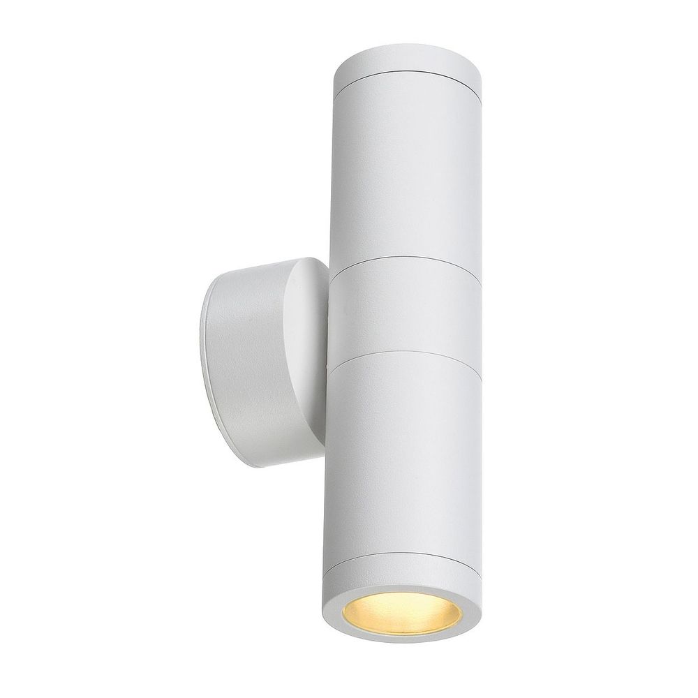 Astina Out ESL weiß 2xGU10 max. 2x11W IP44 Wandleuchte aus Aluminium und Glas, geeignet für Außenbereich.