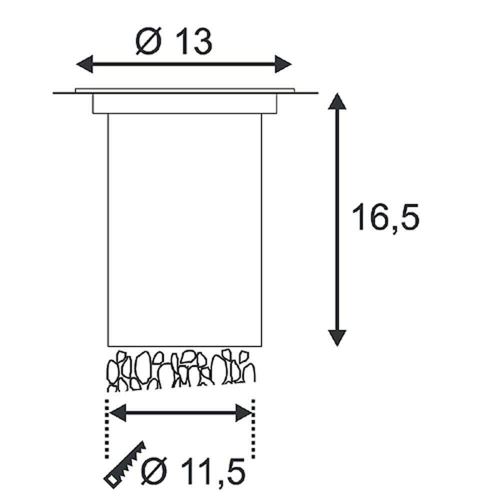 Dasar 115 GU10 Bodeneinbauleuchte rund Edelstahl IP67