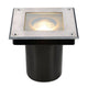 Dasar Square GU10 Bodeneinbaustrahler Edelstahl max. 35W IP67 mit quadratischer Edelstahlblende und Glasabdeckung