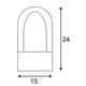 Rusty Cone Bodenleuchte eisen gerostet E14 max. 40W IP54 - Maßzeichnung 15x24 cm