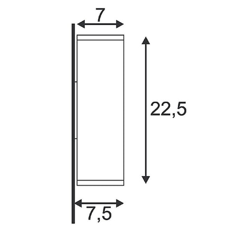 Theo Up & Down Out Wandleuchte eckig weiß GU10 max. 2x35W, Maße 22,5 x 7,5 x 7 cm