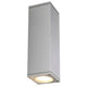 Theo Up & Down Out Wandleuchte eckig silbergrau GU10 max. 2x35W - moderne Außenleuchte aus Aluminium und Glas.