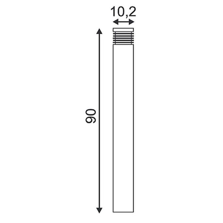 VAP SLIM 90 Stehleuchte Edelstahl gebürstet E27 max. 20W, 90 cm hoch, 10,2 cm Durchmesser