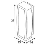 Meridian Box Wall Lamp Silver Grey E27 Max.
