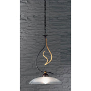 Candeeiro suspenso Amabile pequeno em vidro branco Ø 40 cm com design elegante e abajur de vidro, ideal para interiores modernos.