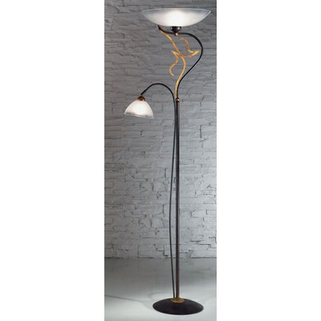 Lampada da terra Amabile con braccio da lettura a 2 luci Ø 40 cm, elegante lampada da terra per soggiorno e angolo lettura.