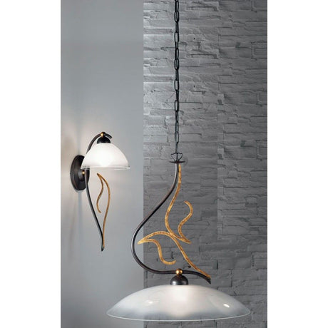 Amabile-riippuvalaisin suuri lasi valkoinen Ø 50 cm - elegantti riippuva valaisin lasivarjostimella ja taiteellisella muotoilulla.