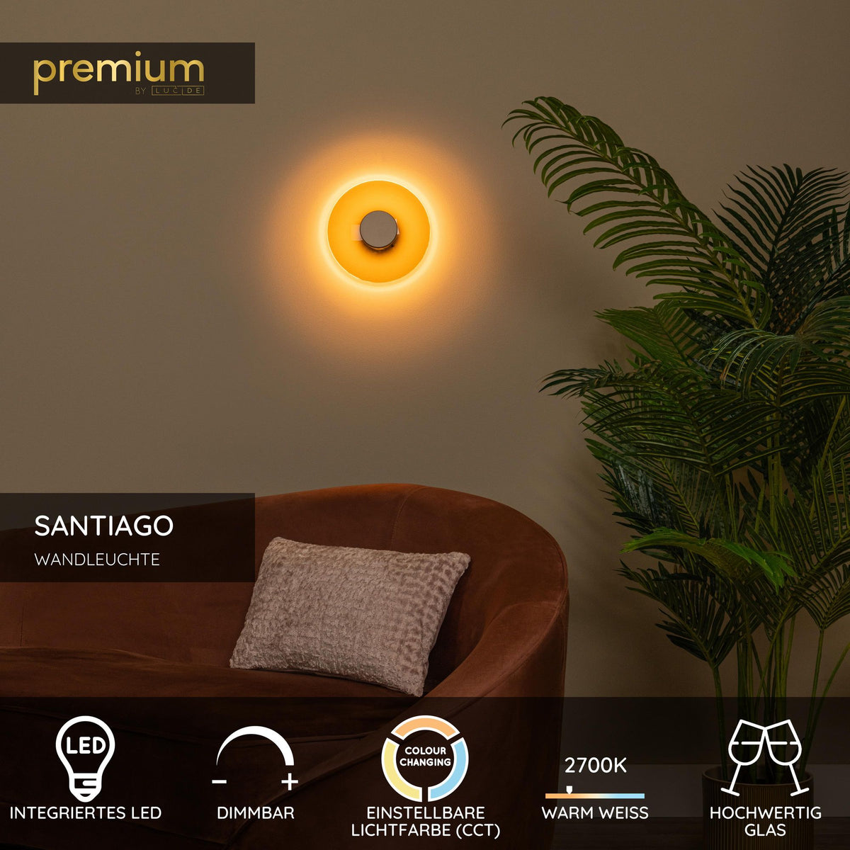 LED-Wandleuchte Santiago dimmbar mit CCT Amber Ø23cm (4)