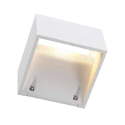 LOGS Wall square white 6W LED warm white with indirect lighting made of aluminum.