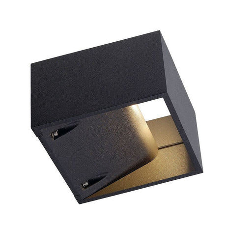 LOGS Wall Wandleuchte eckig anthrazit 6W LED Warmweiß, indirekte Aluminium LED Wandleuchte