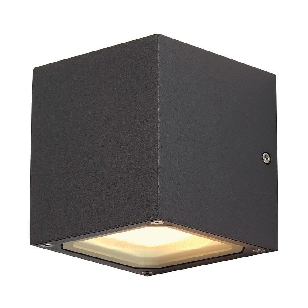 SITRA CUBE Wandleuchte anthrazit GX53 max. 9W, quadratische Wandlampe aus Aluminium für Innen- und Außenbereich.