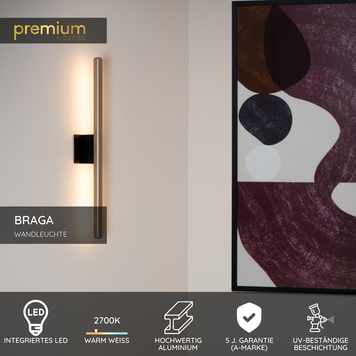 LED-Wandleuchte Braga IP54 Warmweiß Kaffee (3)