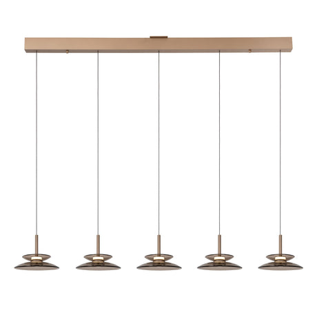 LED-Pendelleuchte Santiago 5-flammig dimmbar CCT Glas Amber 150cm (2)