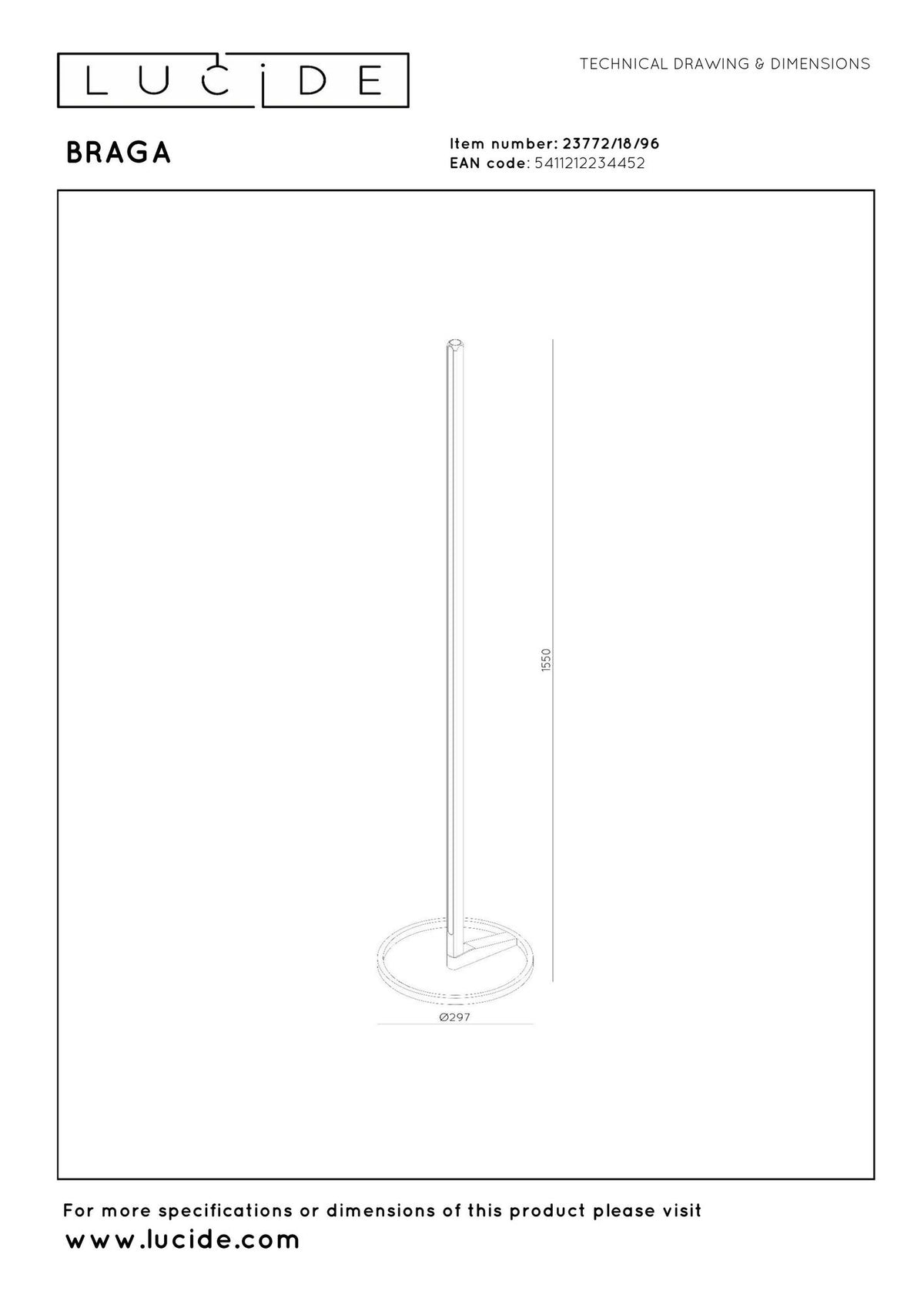 LED-Stehleuchte Braga CCT Touchdimmer dimmbar Kaffee 155cm (7)