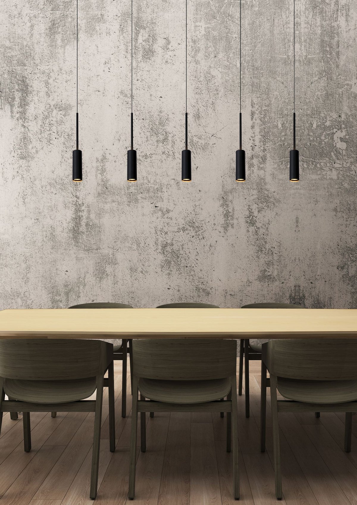 LED-Pendelleuchte Tubule 5-flammig (1)