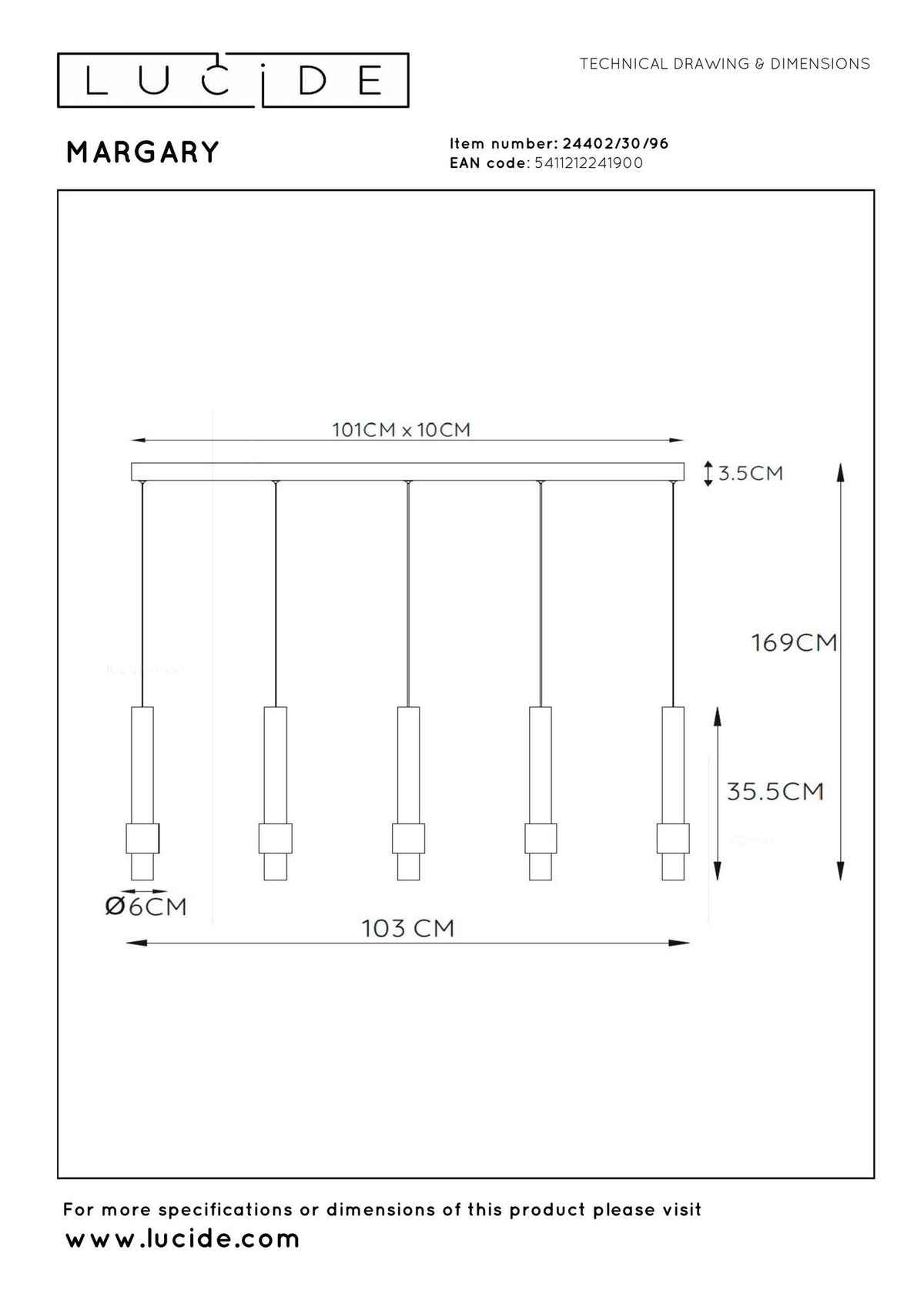 LED-Pendelleuchte Margary 5-flammig dimmbar (6)