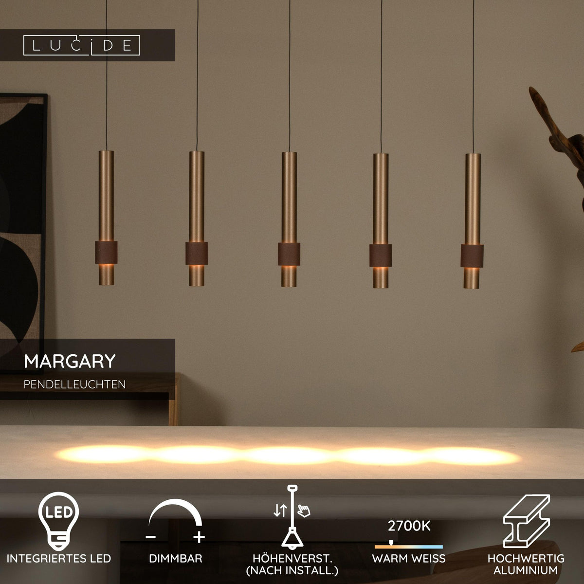 LED-Pendelleuchte Margary 5-flammig dimmbar (5)