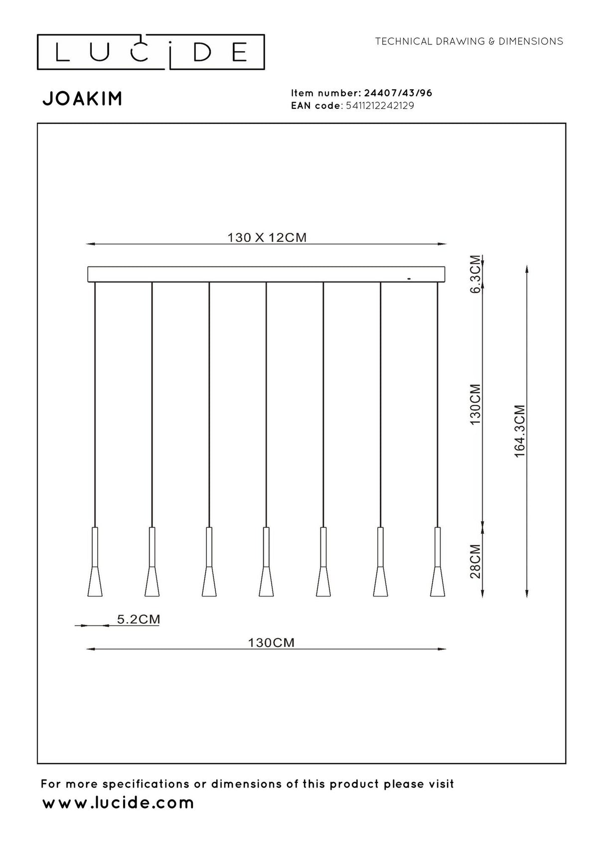 LED-Lampadario sospeso Joakim a 7 luci dimmerabile CCT regolabile in altezza (6)