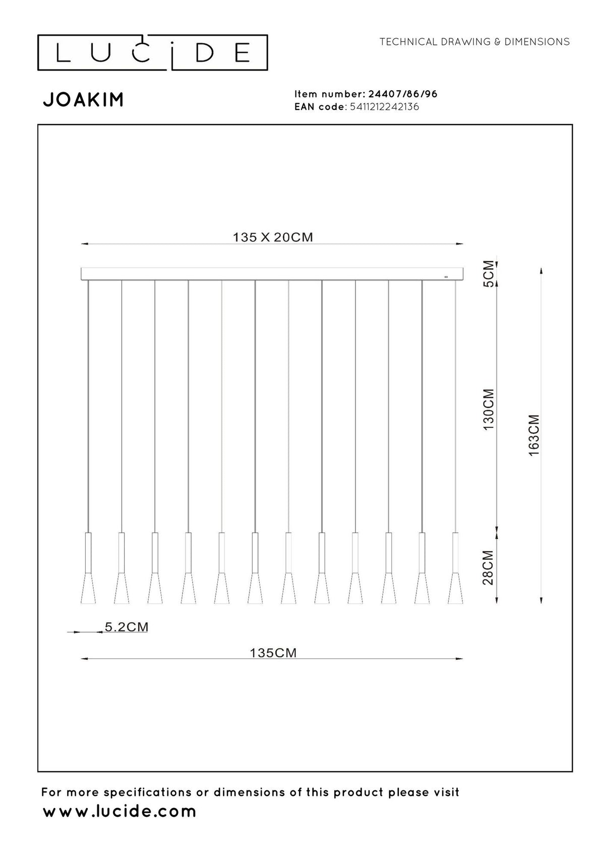 LED-Hängeleuchte Joakim 12-flammig mit CCT (2)
