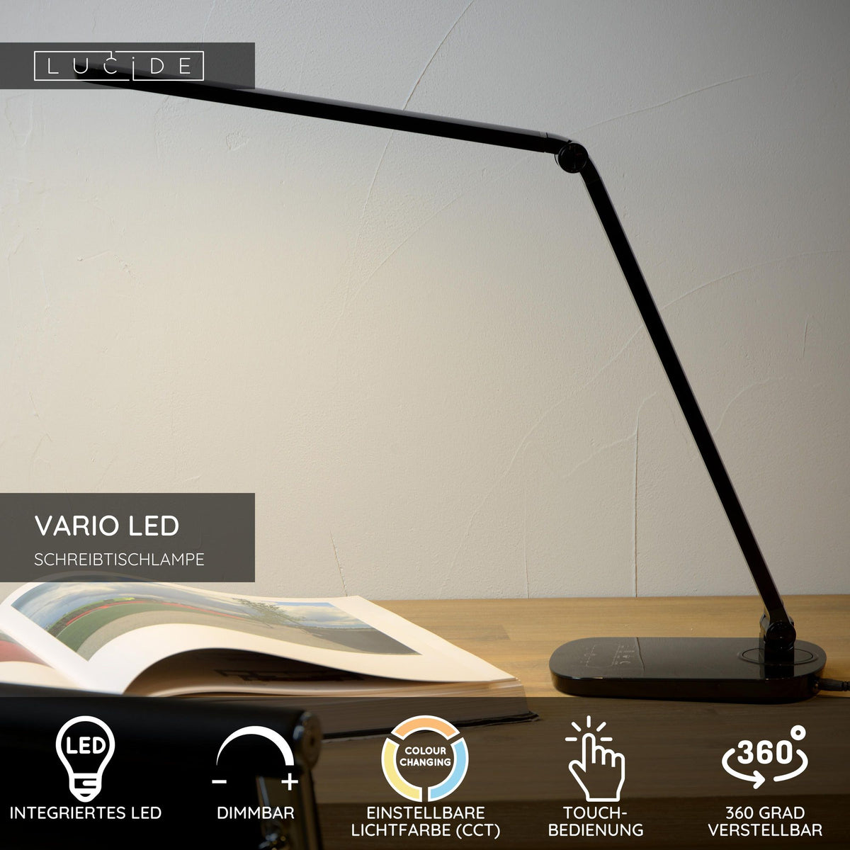 LED-Schreibtischleuchte Vario dimmbar mit CCT und Touchdimmer (7)