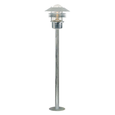 Vejers buitenvloerlamp Zink van gegalvaniseerd staal voor tuin en terras, klassieke en weerbestendige lamp.