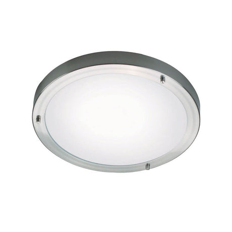 Ancona Maxi E27 Loftslampe børstet aluminium med moderne design til loft- og vægmontering.