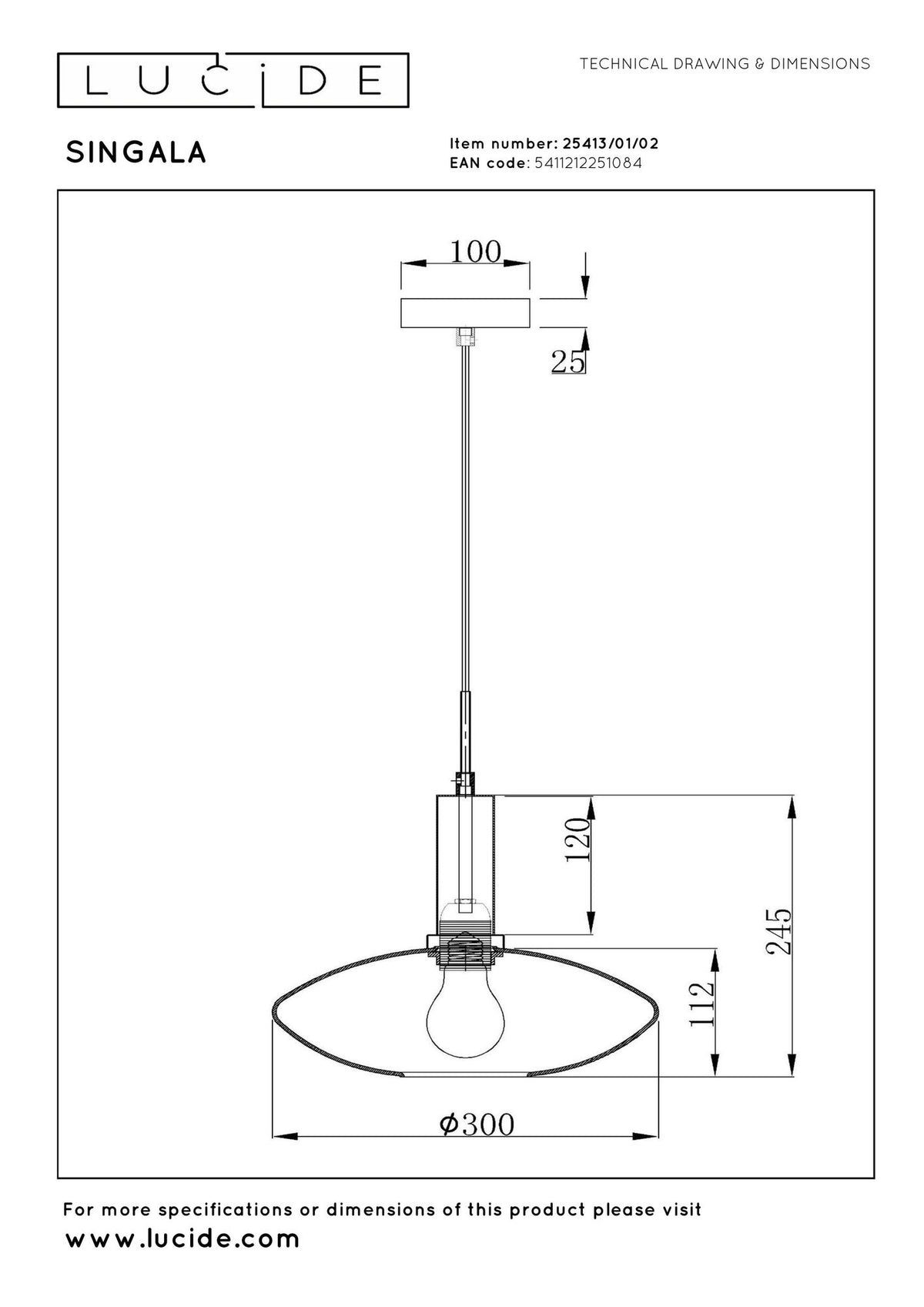 Pendelleuchte Singala Glas Matt Gold Ø 30cm (6)