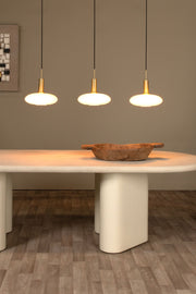 Singala 3-light pendant light opal glass height-adjustable (1)