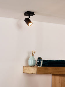 LED-Faretto da soffitto per bagno Lennert dimmerabile orientabile IP44 Nero (1)