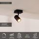 LED-Bad-Deckenspot Lennert dimmbar schwenkbar IP44 Schwarz (4)
