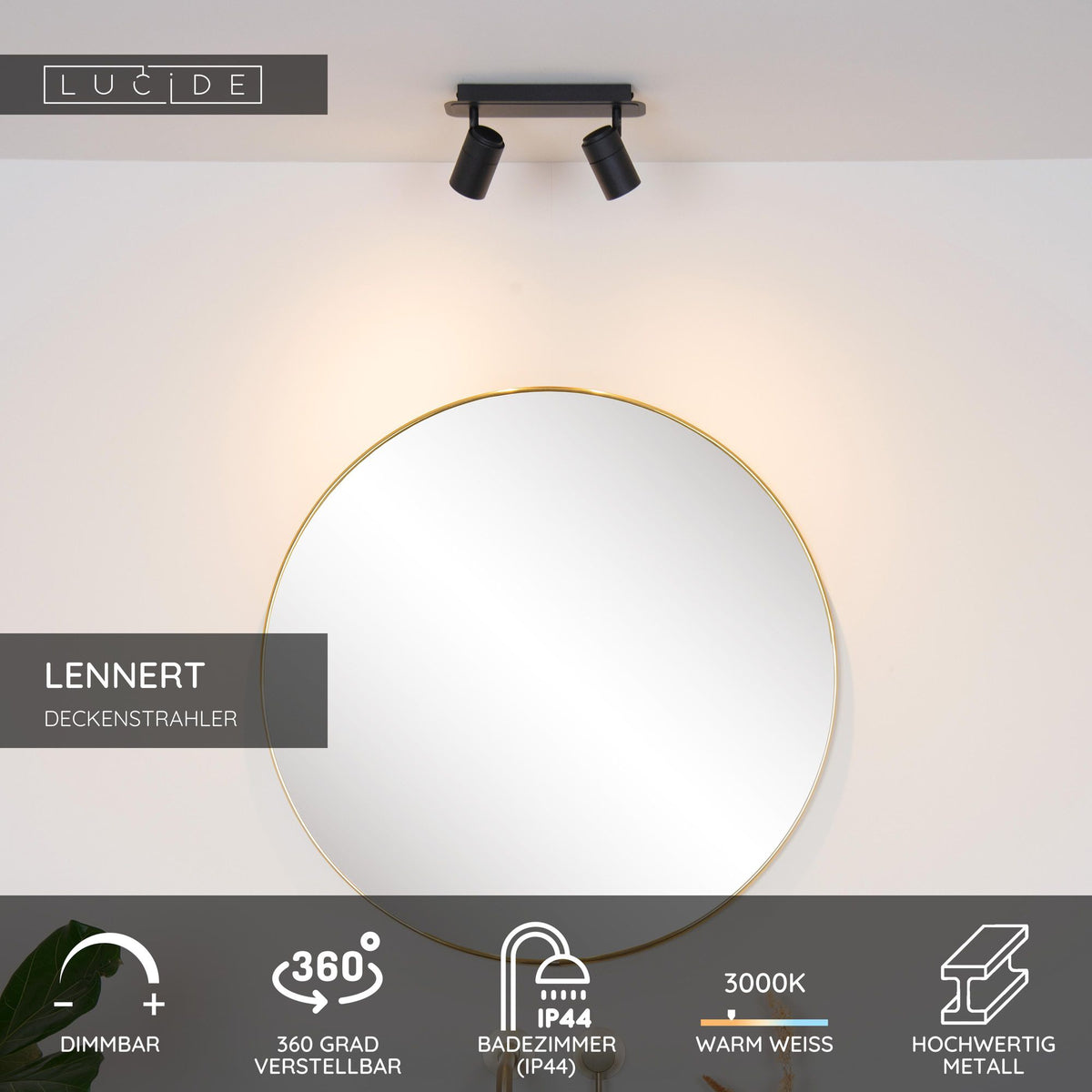LED-Bad-Deckenspot Lennert 2-flammig dimmbar IP44 (6)