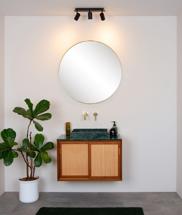 LED-Spot da soffitto per bagno Lennert a 3 luci dimmerabile IP44 nero (3)