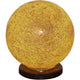 Tischleuchte Narziso Glasmosaik Amber mit goldenem, strukturiertem Glasmosaik und elegantem Sockel.