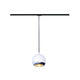 Light Eye 1-Phasen Pendelleuchte Weiß, Chrom an Hochvolt-Schiene mit LED Leuchtmittel.