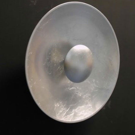 Aura Sol Silber Wand- & Deckenleuchte Blattfolienversilbert Ø 90cm in eleganter silberner Oberfläche