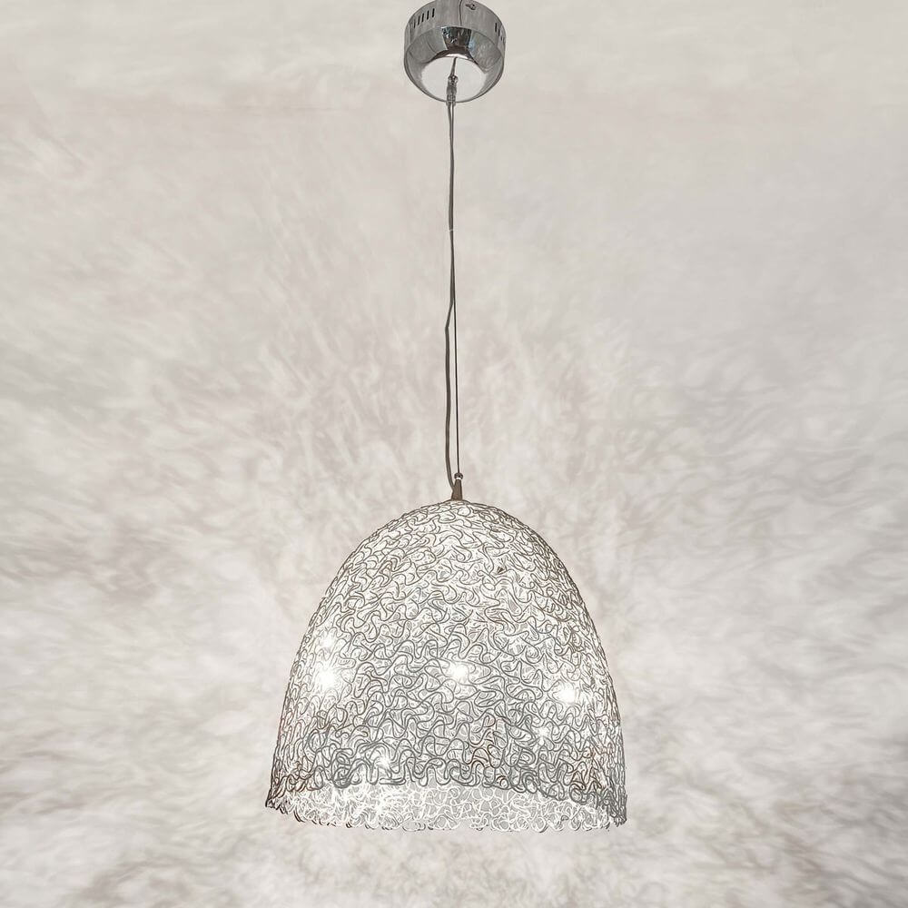 Pendelleuchte 8-flammig Rifugio Aluminium-Metall verchromt Silber