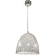 Pendelleuchte 8-flammig aus verchromtem Aluminium-Metall in Silber, modernes Design mit eleganten Lichtakzenten.
