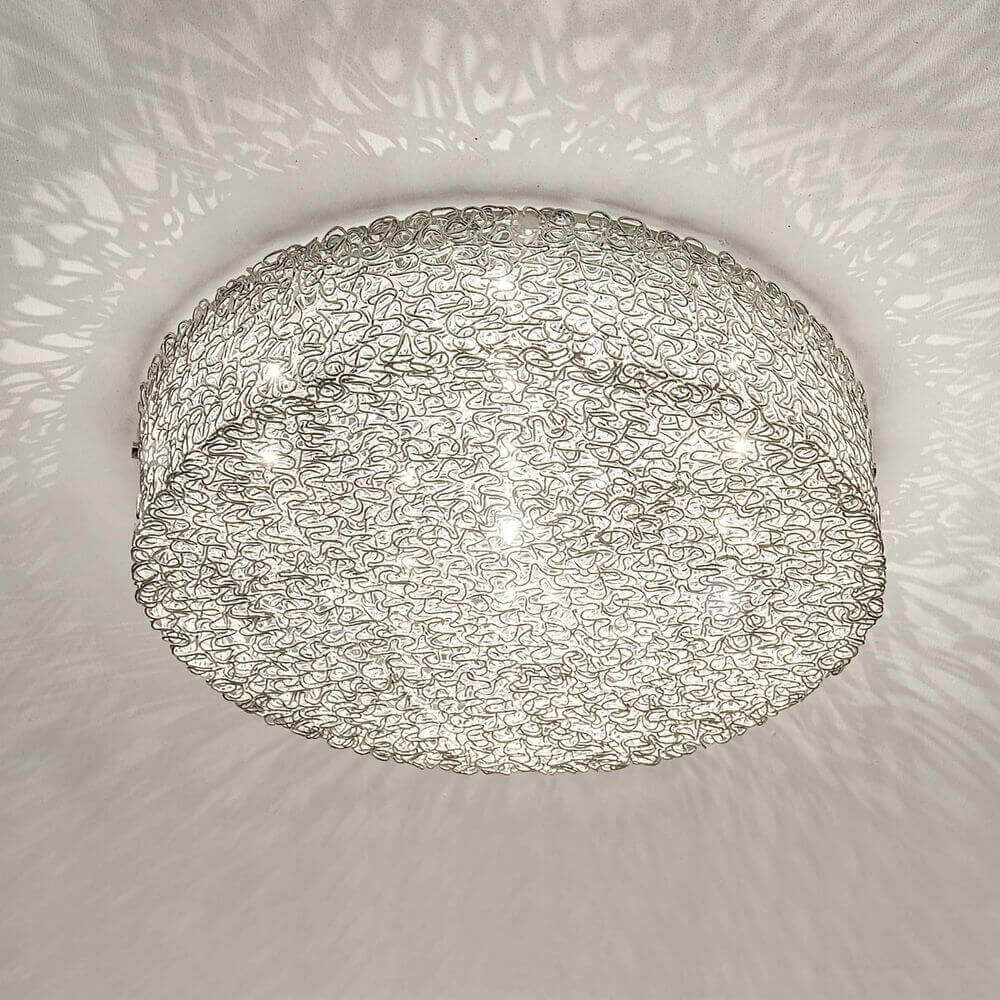 Deckenleuchte 10-flammig Rifugio Aluminium-Metall verchromt Silber - moderne Deckenbeleuchtung mit filigranem Design.