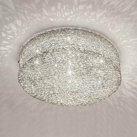 Taklampa 10-ljus Rifugio aluminium-metall förkromad silver - modern takbelysning med filigran design.