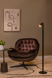 LED-gulvlampe Antrim med læsearm, genopladeligt batteri og touchdæmper, sort, 120cm (1)