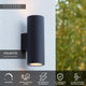 Außenwandstrahler Volantis 2-flammig Up & Down IP54 Schwarz (3)