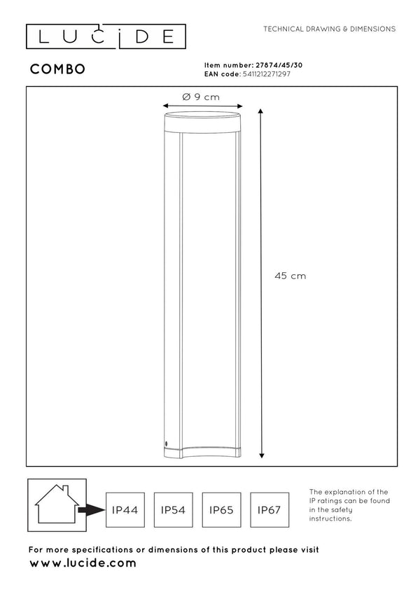 LED-Pollerleuchte Combo IP54 45cm hoch (3)
