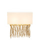 Tischlampe Capri 2-flammig mit ecru Schirm, Kordelverzierung am Sockel, 50x18cm Frontansicht